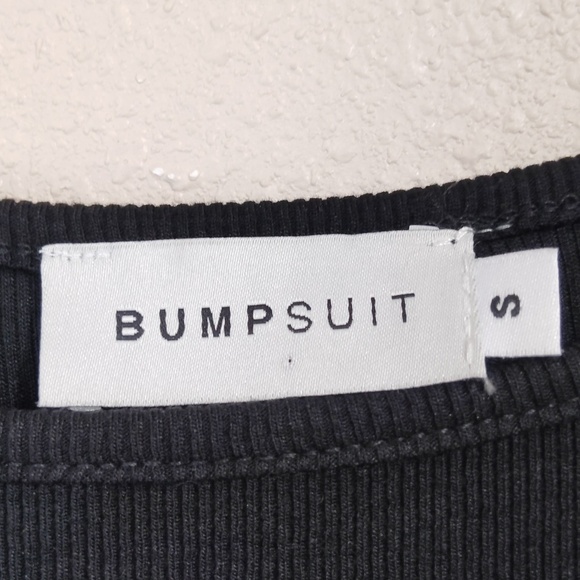 Bumpsuit Black Maternity Midi Dress Sm Bodycon Stretch Minimalist Pregnancy - Picture 4 of 6